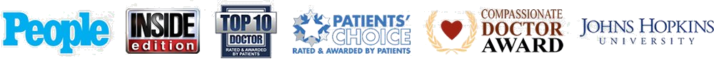 Featured in and awarded by: People, Inside Edition, Top 10 Doctor, Patients' Choice, Compassionate Doctor Award, Johns Hopkins University.